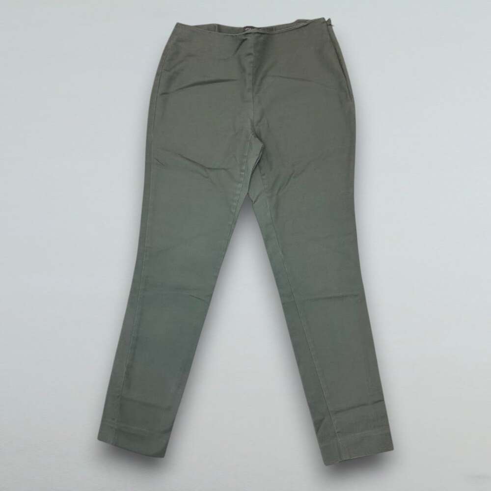 Olive Green Slim Straight Ankle Dress Pants Side Zip Women’s Size 2